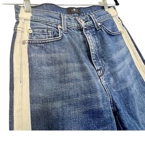 7 For All Mankind The High Waist Skinny Jeans Womens Size 25 Taped Leg Denim